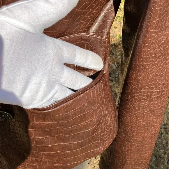 Veronica Beard Croc-Embossed Faux Leather Jacket (Flawed) - Picture 17 of 17